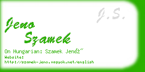 jeno szamek business card